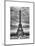 Eiffel Tower, Paris, France - White Frame and Full Format - Black and White Photography-Philippe Hugonnard-Mounted Art Print