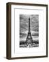 Eiffel Tower, Paris, France - White Frame and Full Format - Black and White Photography-Philippe Hugonnard-Framed Art Print