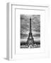 Eiffel Tower, Paris, France - White Frame and Full Format - Black and White Photography-Philippe Hugonnard-Framed Art Print