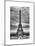 Eiffel Tower, Paris, France - White Frame and Full Format - Black and White Photography-Philippe Hugonnard-Mounted Art Print