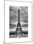 Eiffel Tower, Paris, France - White Frame and Full Format - Black and White Photography-Philippe Hugonnard-Mounted Art Print