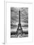 Eiffel Tower, Paris, France - White Frame and Full Format - Black and White Photography-Philippe Hugonnard-Framed Art Print