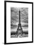 Eiffel Tower, Paris, France - White Frame and Full Format - Black and White Photography-Philippe Hugonnard-Framed Art Print