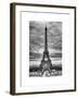 Eiffel Tower, Paris, France - White Frame and Full Format - Black and White Photography-Philippe Hugonnard-Framed Art Print