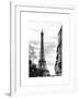 Eiffel Tower, Paris, France - White Frame and Full Format - Black and White Photography-Philippe Hugonnard-Framed Art Print