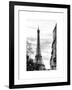 Eiffel Tower, Paris, France - White Frame and Full Format - Black and White Photography-Philippe Hugonnard-Framed Art Print