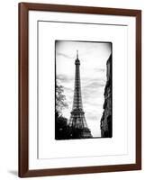 Eiffel Tower, Paris, France - White Frame and Full Format - Black and White Photography-Philippe Hugonnard-Framed Art Print