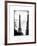 Eiffel Tower, Paris, France - White Frame and Full Format - Black and White Photography-Philippe Hugonnard-Framed Art Print