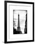 Eiffel Tower, Paris, France - White Frame and Full Format - Black and White Photography-Philippe Hugonnard-Framed Art Print