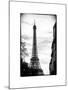 Eiffel Tower, Paris, France - White Frame and Full Format - Black and White Photography-Philippe Hugonnard-Mounted Art Print