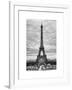 Eiffel Tower, Paris, France - White Frame and Full Format - Black and White Photography-Philippe Hugonnard-Framed Art Print