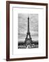 Eiffel Tower, Paris, France - White Frame and Full Format - Black and White Photography-Philippe Hugonnard-Framed Art Print