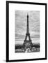 Eiffel Tower, Paris, France - White Frame and Full Format - Black and White Photography-Philippe Hugonnard-Framed Art Print