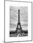 Eiffel Tower, Paris, France - White Frame and Full Format - Black and White Photography-Philippe Hugonnard-Mounted Art Print