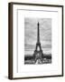 Eiffel Tower, Paris, France - White Frame and Full Format - Black and White Photography-Philippe Hugonnard-Framed Art Print