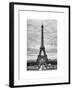 Eiffel Tower, Paris, France - White Frame and Full Format - Black and White Photography-Philippe Hugonnard-Framed Art Print