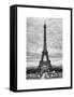 Eiffel Tower, Paris, France - White Frame and Full Format - Black and White Photography-Philippe Hugonnard-Framed Stretched Canvas