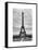 Eiffel Tower, Paris, France - White Frame and Full Format - Black and White Photography-Philippe Hugonnard-Framed Stretched Canvas