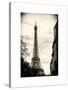 Eiffel Tower, Paris, France - White Frame and Full Format - Sepia - Tone Vintage Photography-Philippe Hugonnard-Stretched Canvas
