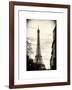 Eiffel Tower, Paris, France - White Frame and Full Format - Sepia - Tone Vintage Photography-Philippe Hugonnard-Framed Art Print
