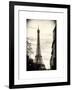 Eiffel Tower, Paris, France - White Frame and Full Format - Sepia - Tone Vintage Photography-Philippe Hugonnard-Framed Art Print