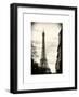 Eiffel Tower, Paris, France - White Frame and Full Format - Sepia - Tone Vintage Photography-Philippe Hugonnard-Framed Art Print