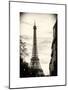 Eiffel Tower, Paris, France - White Frame and Full Format - Sepia - Tone Vintage Photography-Philippe Hugonnard-Mounted Art Print