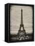 Eiffel Tower, Paris, France - White Frame and Full Format - Sepia - Tone Vintique Photography-Philippe Hugonnard-Framed Stretched Canvas