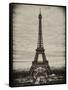 Eiffel Tower, Paris, France - White Frame and Full Format - Sepia - Tone Vintique Photography-Philippe Hugonnard-Framed Stretched Canvas