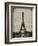 Eiffel Tower, Paris, France - White Frame and Full Format - Sepia - Tone Vintique Photography-Philippe Hugonnard-Framed Art Print