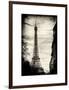 Eiffel Tower, Paris, France - White Frame and Full Format - Sepia - Tone Vintique Photography-Philippe Hugonnard-Framed Art Print