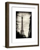 Eiffel Tower, Paris, France - White Frame and Full Format - Sepia - Tone Vintique Photography-Philippe Hugonnard-Framed Art Print