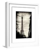 Eiffel Tower, Paris, France - White Frame and Full Format - Sepia - Tone Vintique Photography-Philippe Hugonnard-Framed Art Print