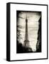 Eiffel Tower, Paris, France - White Frame and Full Format - Sepia - Tone Vintique Photography-Philippe Hugonnard-Framed Stretched Canvas