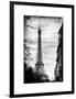 Eiffel Tower, Paris, France - White Frame and Full Format - Vintique Black and White Photography-Philippe Hugonnard-Framed Art Print