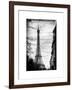 Eiffel Tower, Paris, France - White Frame and Full Format - Vintique Black and White Photography-Philippe Hugonnard-Framed Art Print