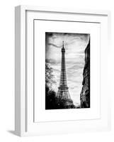 Eiffel Tower, Paris, France - White Frame and Full Format - Vintique Black and White Photography-Philippe Hugonnard-Framed Art Print