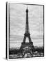 Eiffel Tower, Paris, France - White Frame - Black and White Photography-Philippe Hugonnard-Stretched Canvas