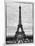 Eiffel Tower, Paris, France - White Frame - Black and White Photography-Philippe Hugonnard-Mounted Photographic Print