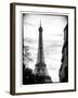 Eiffel Tower, Paris, France - White Frame - Black and White Photography-Philippe Hugonnard-Framed Premium Photographic Print