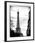 Eiffel Tower, Paris, France - White Frame - Black and White Photography-Philippe Hugonnard-Framed Premium Photographic Print