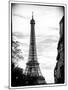 Eiffel Tower, Paris, France - White Frame - Black and White Photography-Philippe Hugonnard-Mounted Premium Photographic Print