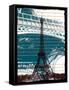 Eiffel Tower Paris in Green-Victoria Hues-Framed Stretched Canvas