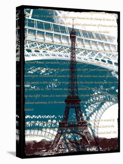 Eiffel Tower Paris in Green-Victoria Hues-Stretched Canvas