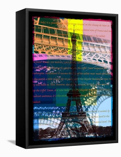 Eiffel Tower Paris-Victoria Hues-Framed Stretched Canvas