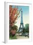 Eiffel Tower, Peach Blossoms-null-Framed Art Print
