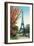 Eiffel Tower, Peach Blossoms-null-Framed Art Print