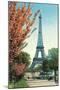 Eiffel Tower, Peach Blossoms-null-Mounted Art Print