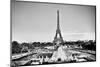 Eiffel Tower Seen from Fountain at Jardins Du Trocadero at a Sunny Summer Day, Paris, France. Black-Michal Bednarek-Mounted Photographic Print