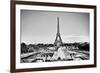 Eiffel Tower Seen from Fountain at Jardins Du Trocadero at a Sunny Summer Day, Paris, France. Black-Michal Bednarek-Framed Photographic Print